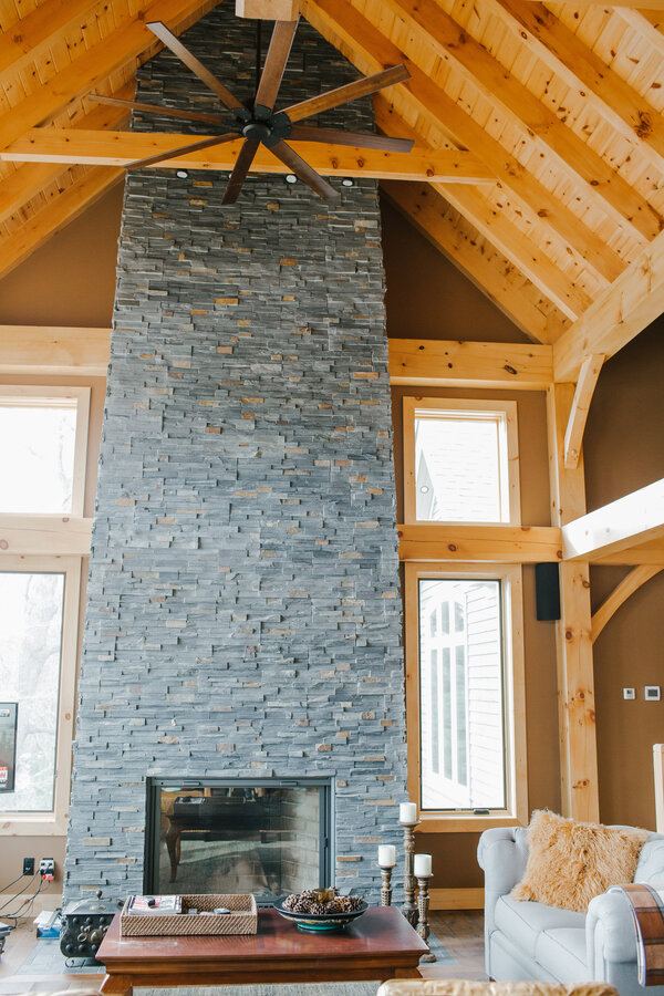 Isabella Lake Full Stone Fireplace | Ballantyne Builds