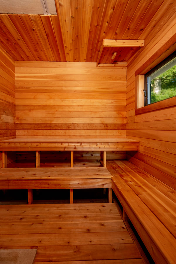 interior wooden spa room | Ballantyne Builds 