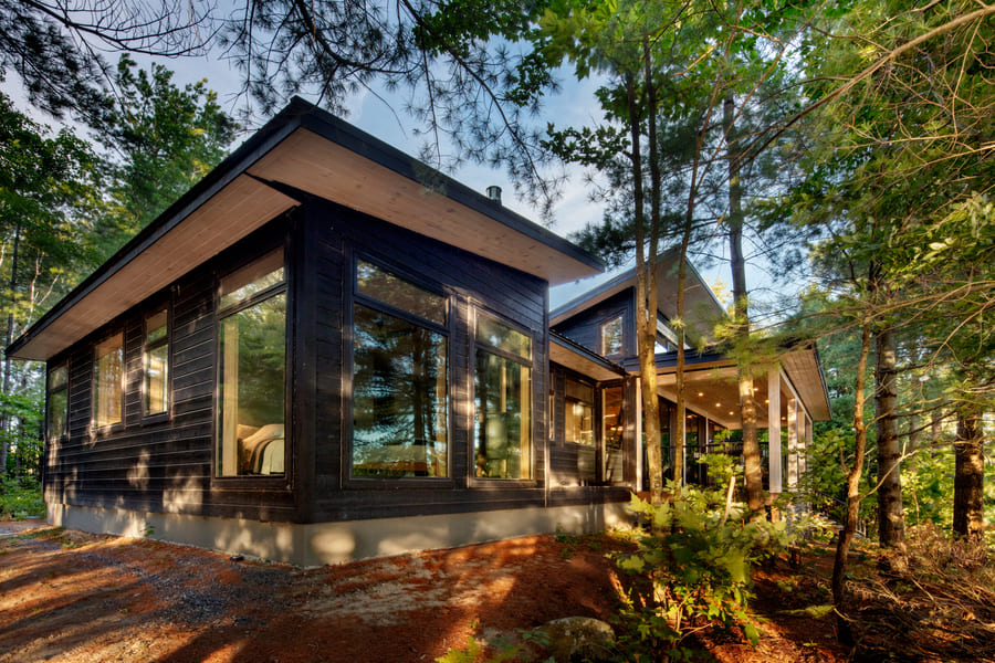 Custom exterior of cottage on lake trout | Ballantyne Builds