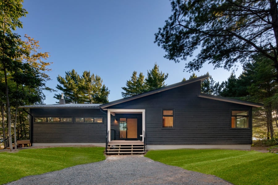 front of cottage black exterior | Ballantyne Builds