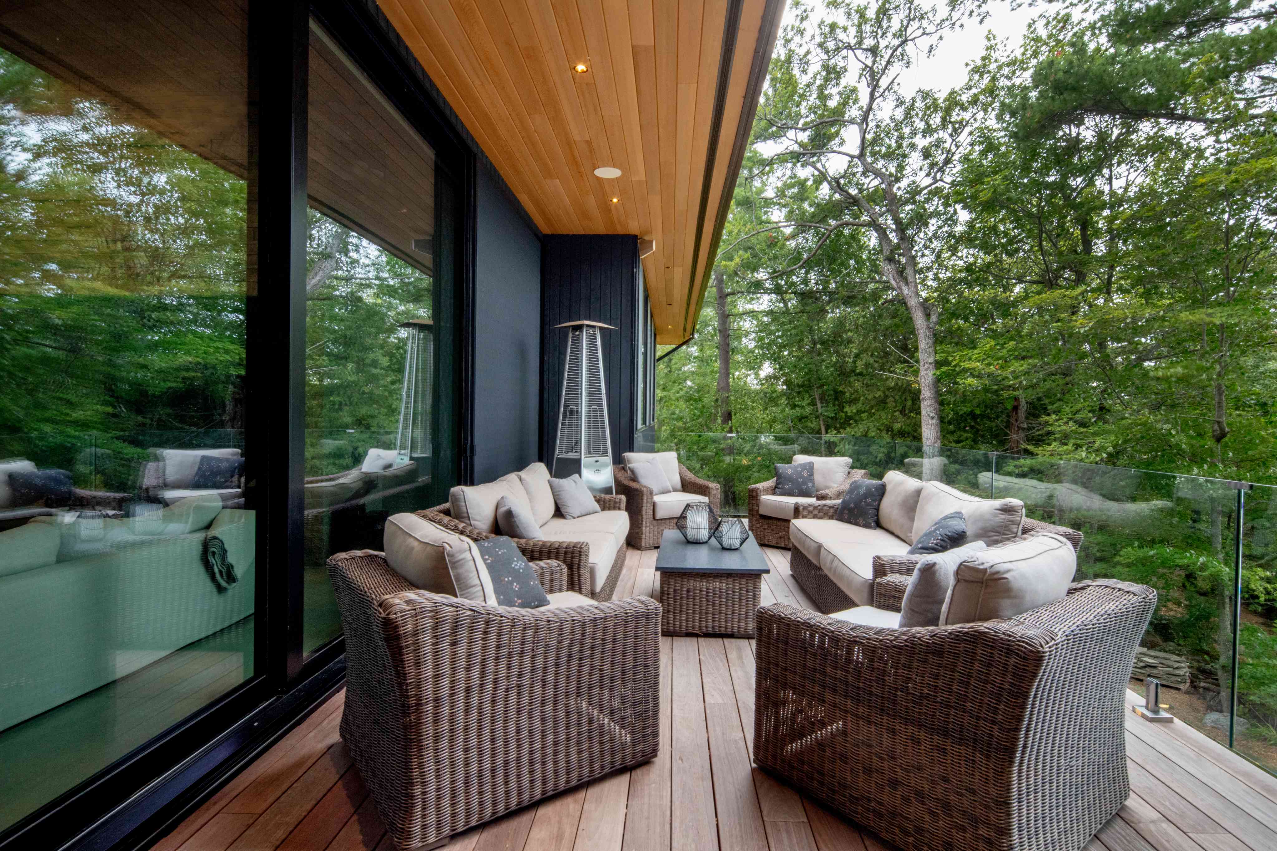 Deck view of outdoor seating area | Ballantyne Builds