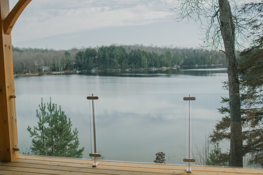 Isabella Lake View From Custom Cottage Porch | Ballantyne Builds